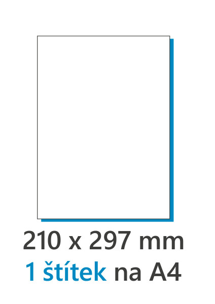 Etiketa 210x297/100 ks A4 bílá, Labels 1/1